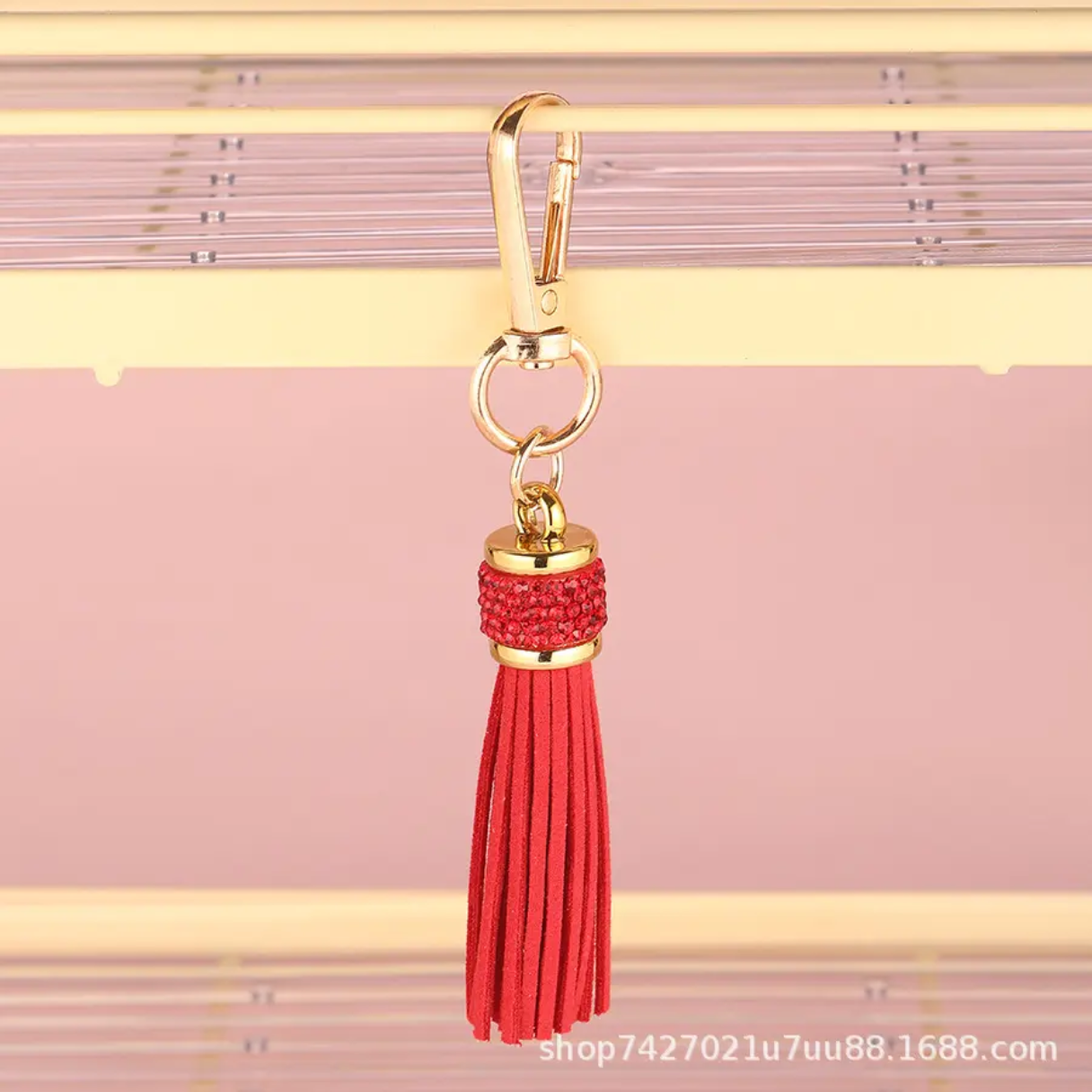Portachiavi nappina con brillantini 11 cm