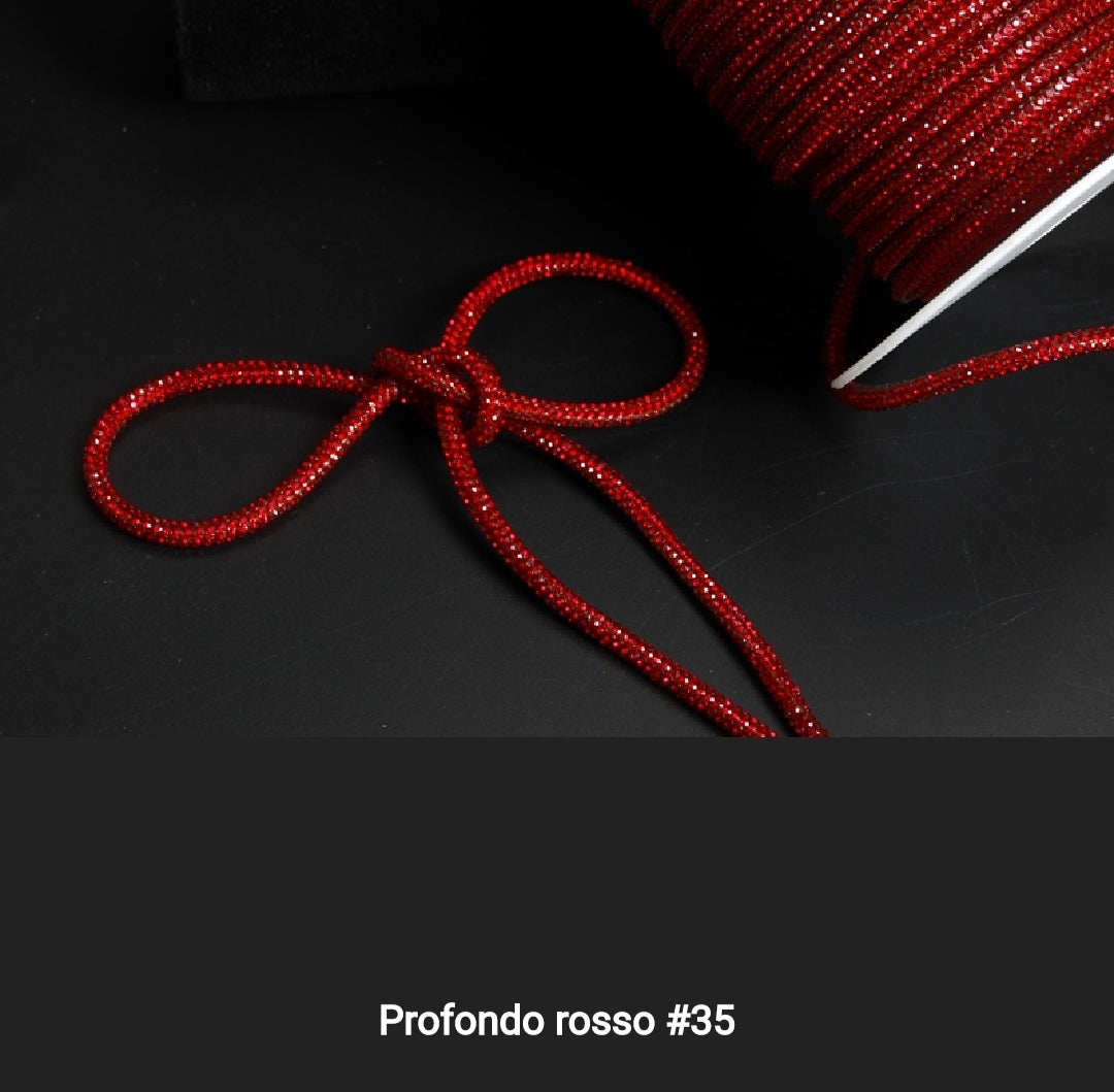 Cordino strass 4 mm a metraggio prezzo per 1 metro