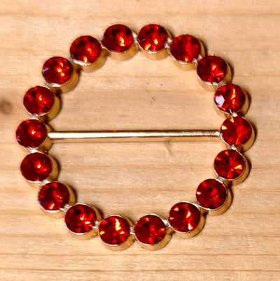 Cerchio oro con strass rosso 40 mm