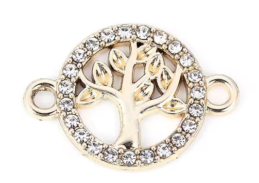 Connettore albero della vita con brillantini 24x16 mm